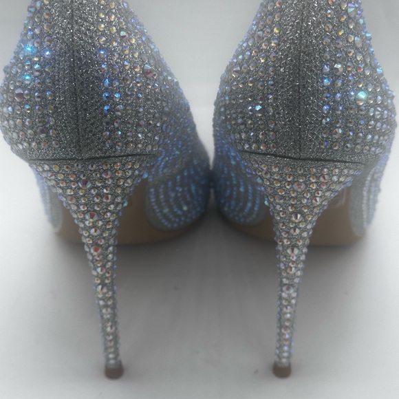Sparkling Silver Elisabet Tang NEW STUNNING 5” Rhinestone Heels PERFECTION 8.5 M - Picture 5 of 16